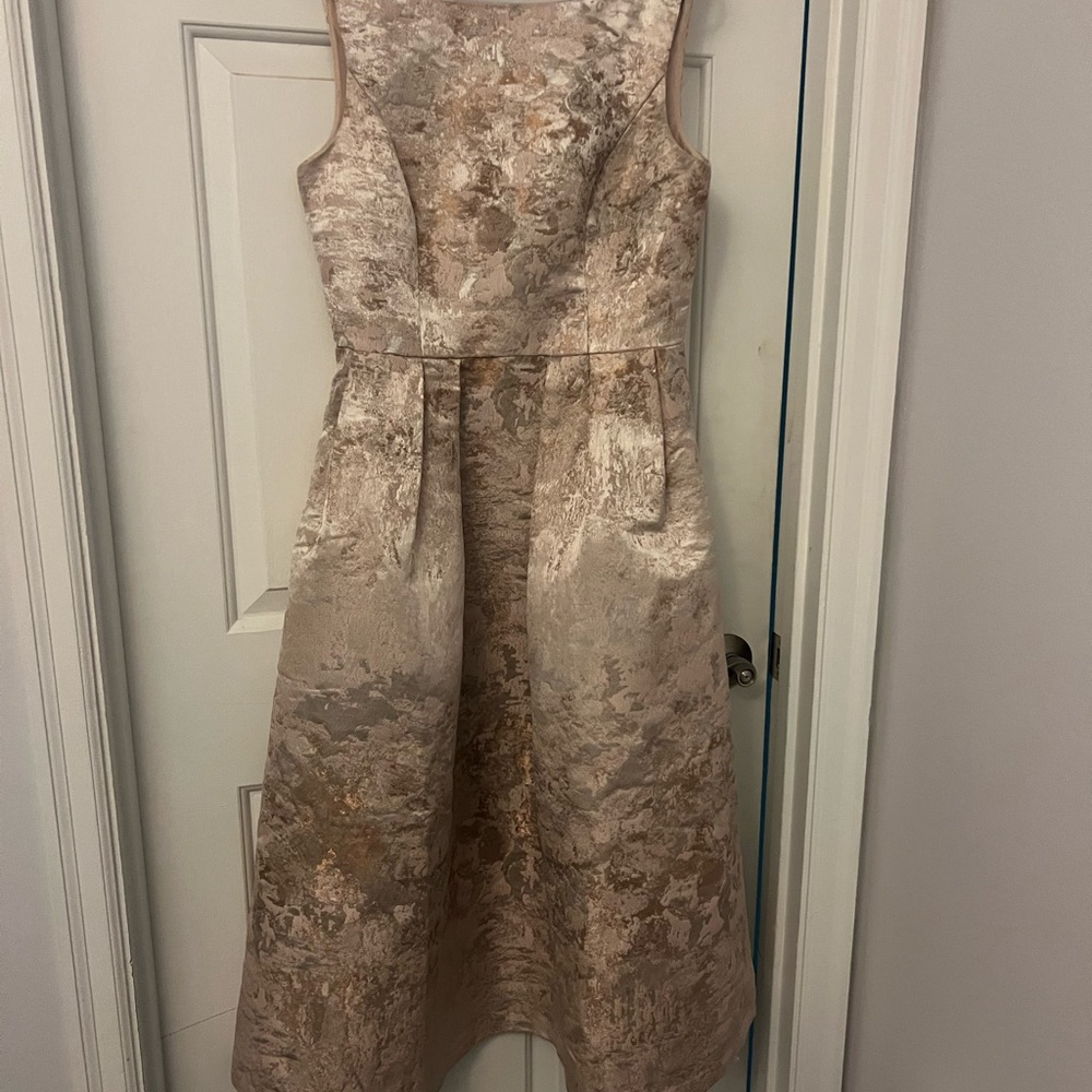 Kay Unger Else Flared Jaqcard Midi Dress. Color A… - image 2